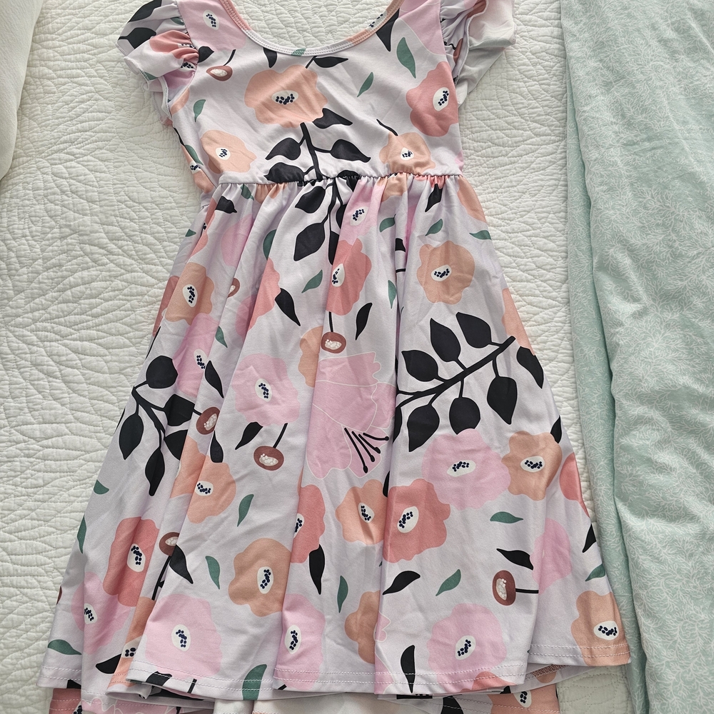 Dot Dot Smile Pink and Black Floral Dress